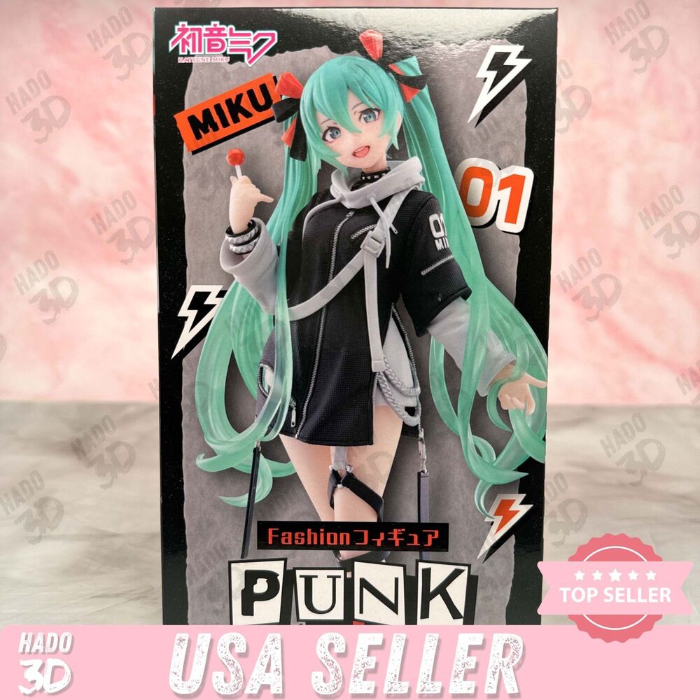 Hatsune Miku Fashion Figure Punk Prize 7.08in TAITO Vocaloid 2024 AUTHENTIC